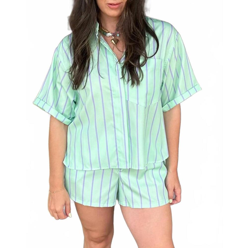 NEW SUNDAYUP sigrid striped set in green